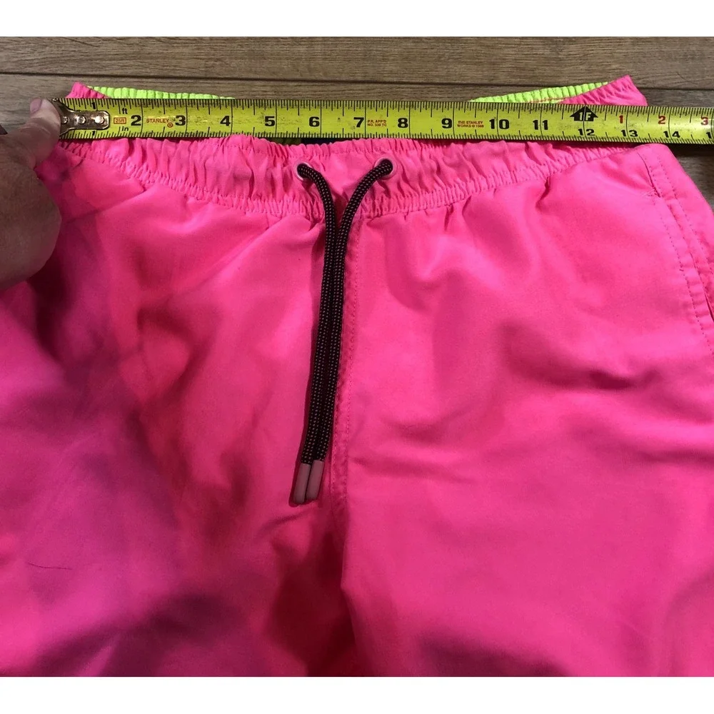 Surf Society Men's Small Swim‎ Shorts Pink Beach Surf Swim Logo Retro 80s 90s